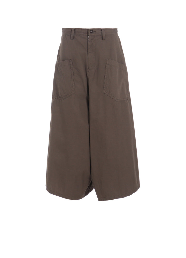 COTTON TWILL DROP FLARE PANTS