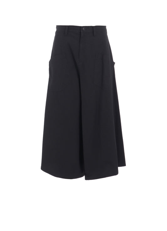 COTTON TWILL DROP FLARE PANTS