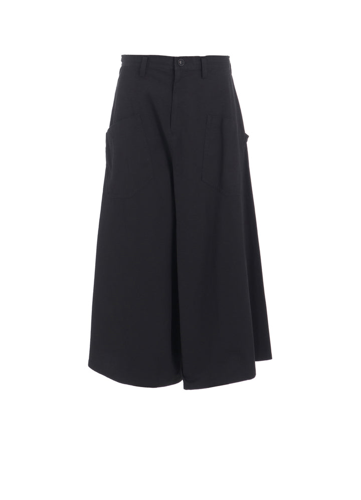 COTTON TWILL DROP FLARE PANTS