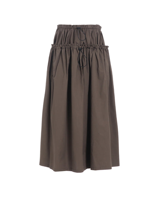COTTON TWILL DOUBLE GATHERED SKIRT
