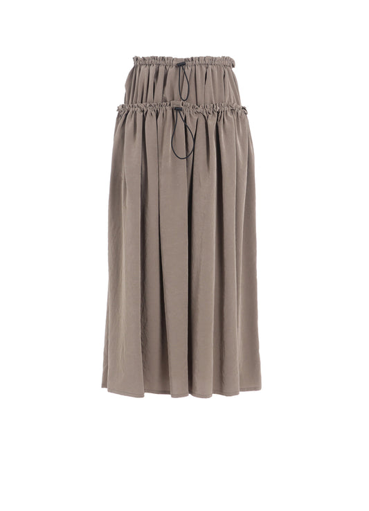 TA/PE CREPE DE CHINE DOUBLE GATHERED SKIRT