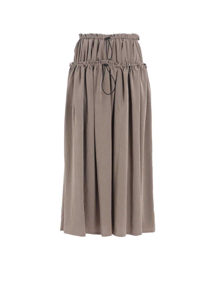 TA/PE CREPE DE CHINE DOUBLE GATHERED SKIRT