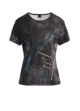 CELLULOSE NEWSPAPER PRINT SHORT SLEEVE TEE