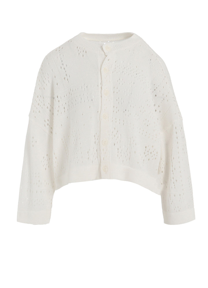 PATCHWORK LACE CROPPED CARDIGAN