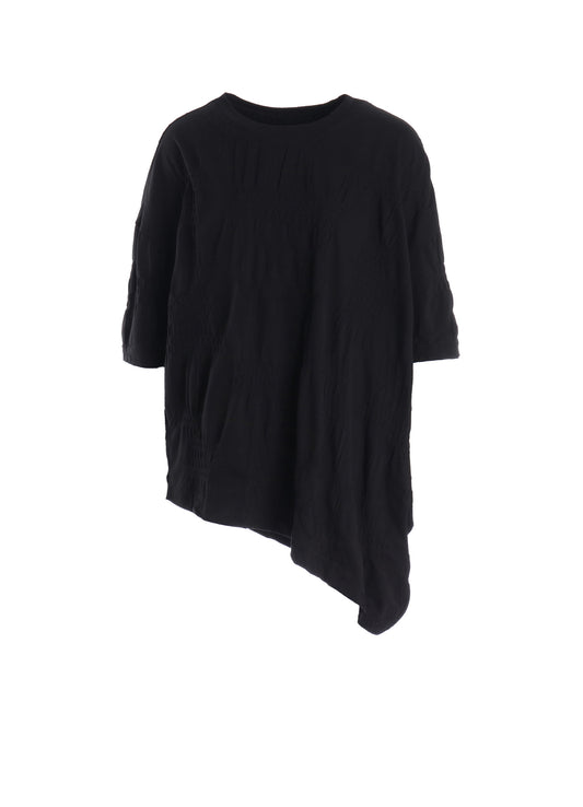 SMOCKING JQ ASYMMETRIC 3/4 SLEEVE TEE