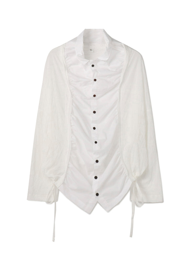 FRENCHTERRY HAND STITCH BACK ZIP PULLOVER