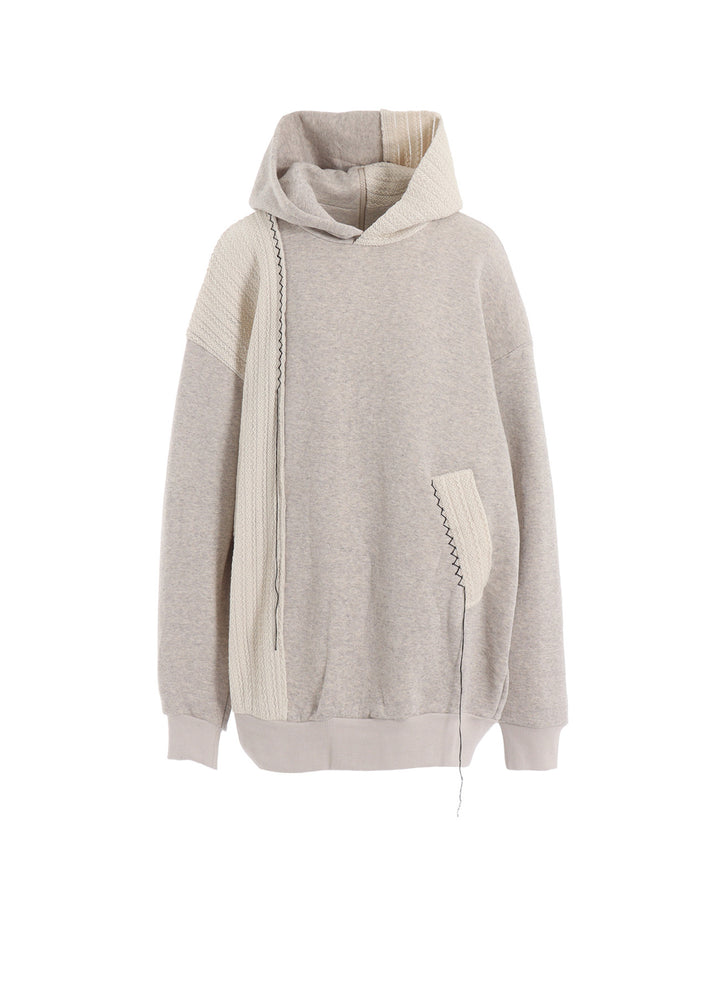 FRENCHTERRY HAND STITCH BACK ZIP PULLOVER