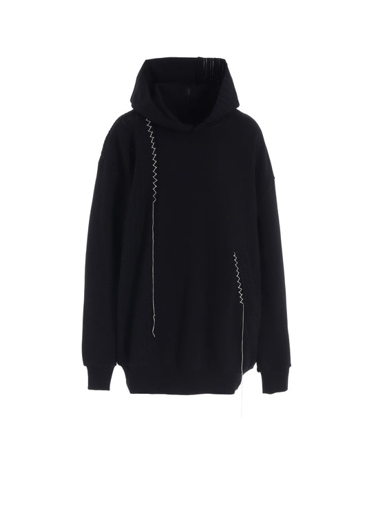 FRENCHTERRY HAND STITCH BACK ZIP PULLOVER