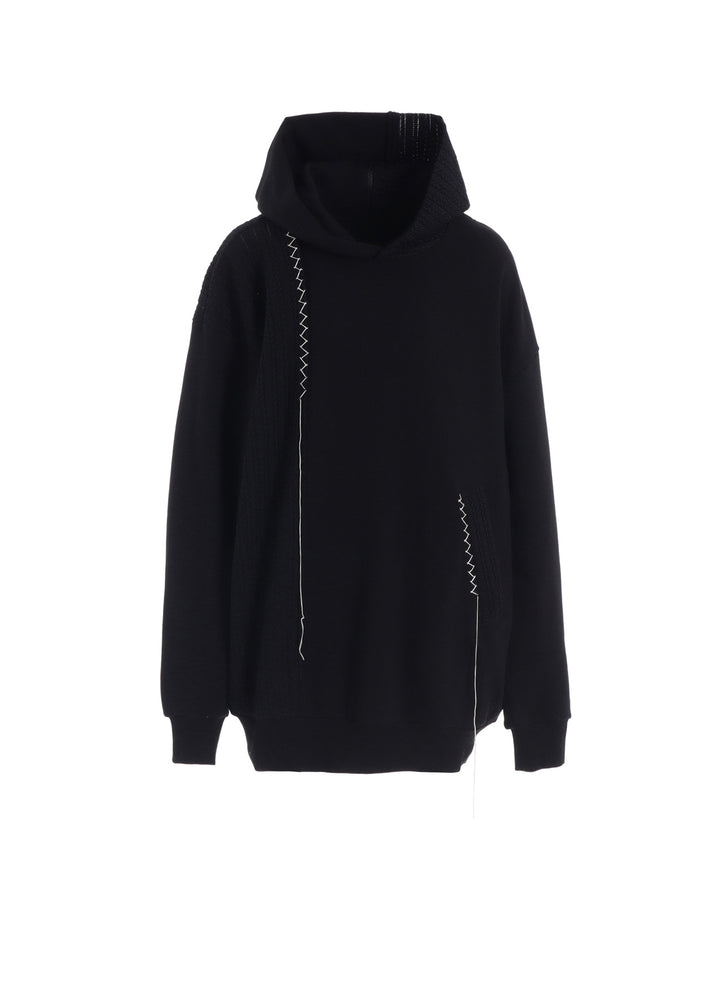 FRENCHTERRY HAND STITCH BACK ZIP PULLOVER