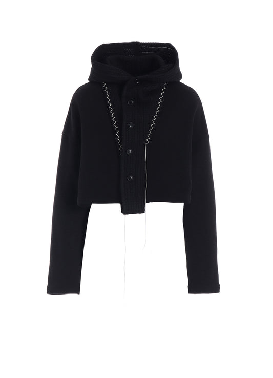 FRENCHTERRY HAND STITCH HOODED CARDIGAN