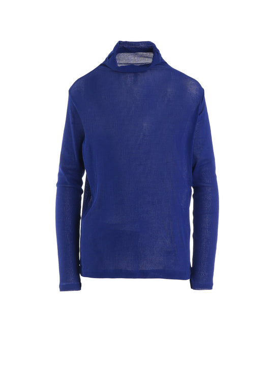 MERCERIZED RIB HIGH NECK LONG SLEEVE TEE