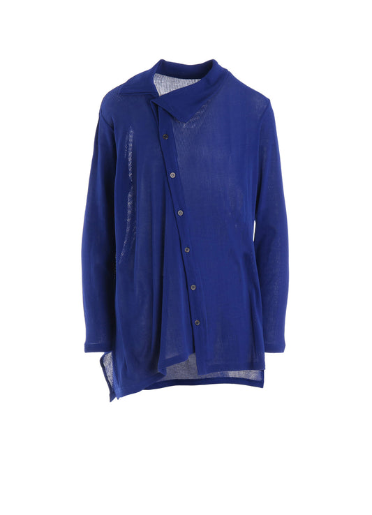 MERCERIZED RIB ASYMMETRIC CARDIGAN