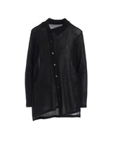 MERCERIZED RIB ASYMMETRIC CARDIGAN