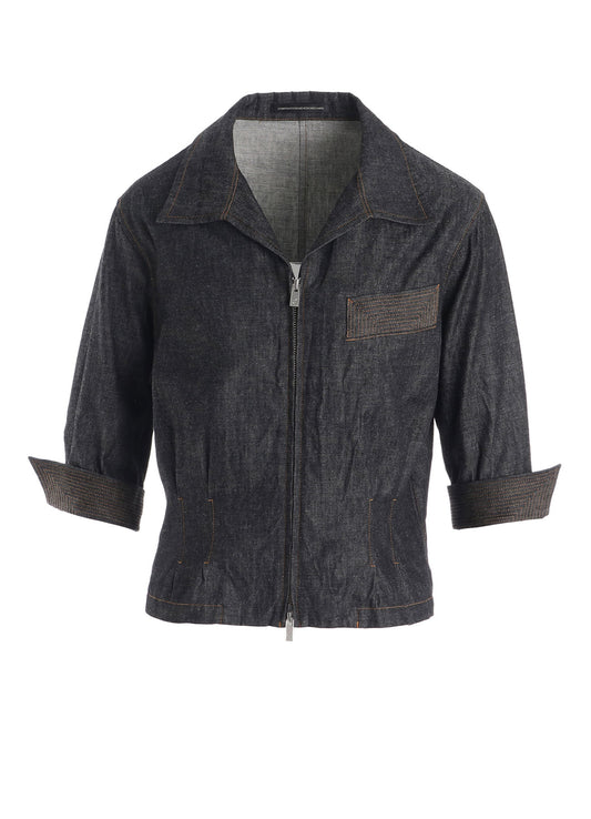 6OZ DENIM 3/4 SLEEVE BLOUSE