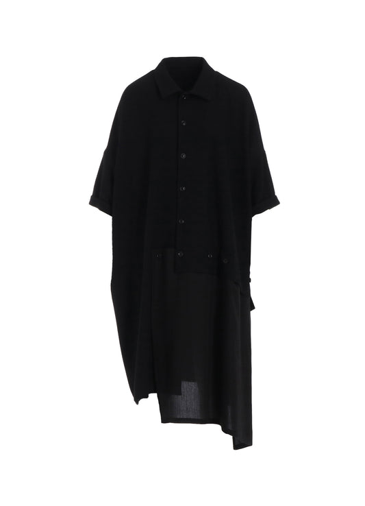 【11/1 12:00(JST) Release】WOOL FLANNEL HALF SLEEVE SHIRTS DRESS