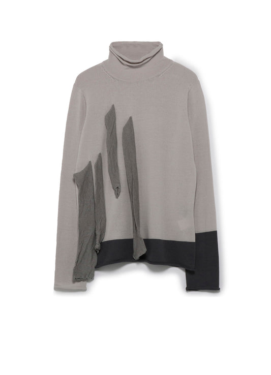 FRONT SLANT DESINED LAYERED NECK KNIT