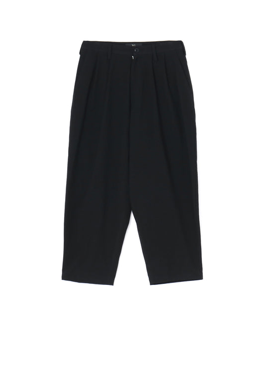 COTTON FLAX POPLIN DOUBLE TUCK TAPERED PANTS