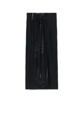 HAND PAINTED PLAID PRINT DOUBLE BELTED SKIRT