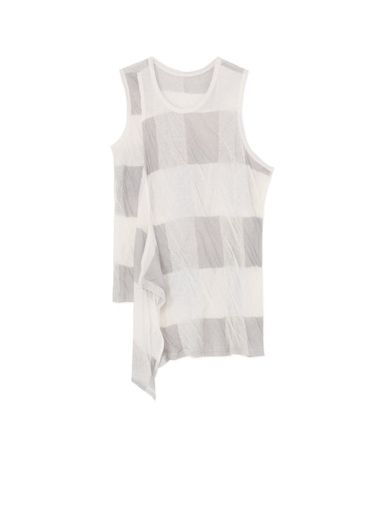 C/LI BLOCK CHECK JQ DOUBLE FRONT DRAPE RUNNNING T