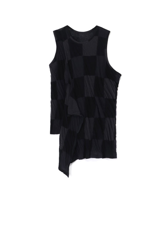 C/LI BLOCK CHECK JQ DOUBLE FRONT DRAPE RUNNNING T