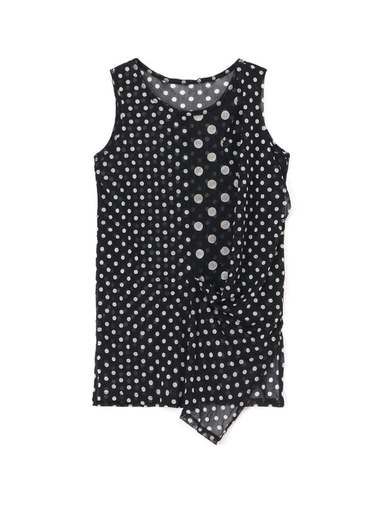 POLYESTER TULLE POLKA DOT SLEEVELESS T