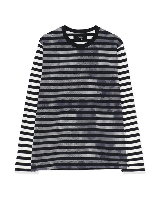 STRIPE WITH POLKA DOT PIGMENT PRINT LONG T