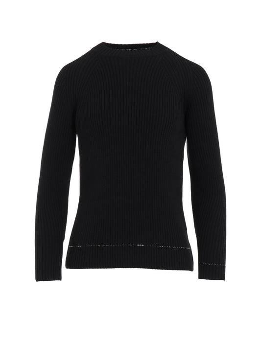 RIB STITCH TWISTED LONG SLEEVE RIB PULLOVER