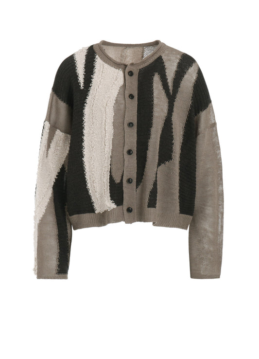 【12/13 12:00(JST) Release】SHEER INTERSIA JACQUARD CREW NECK RELAXED CARDIGAN