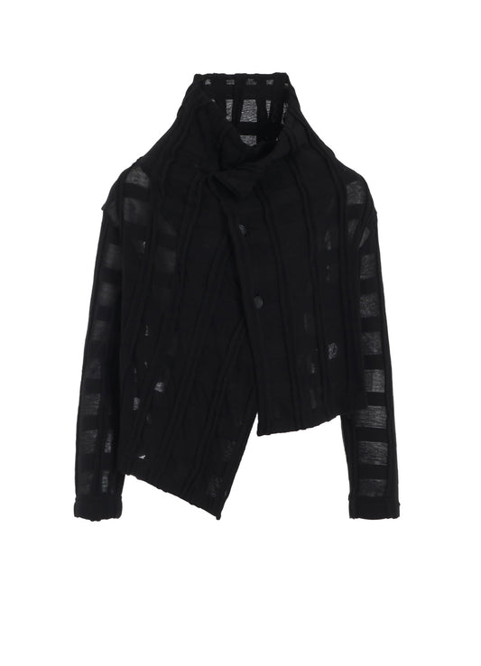 【12/13 12:00(JST) Release】CHECK CUT JACQUARD CROPPED ASYMMETRIC JACKET