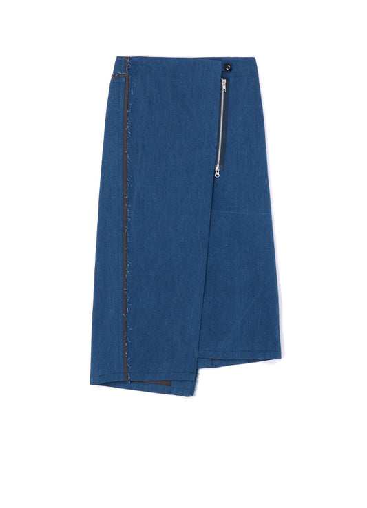 10oz DENIM PANELLED WRAP SKIRT