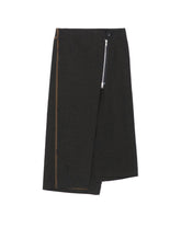 10oz DENIM PANELLED WRAP SKIRT