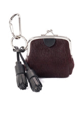 COW LEATHER METAL CLASP KEY CHARM
