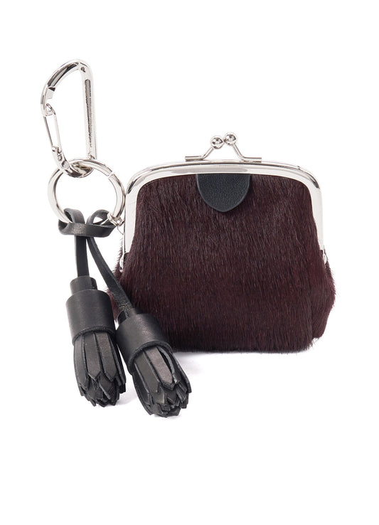 COW LEATHER METAL CLASP KEY CHARM