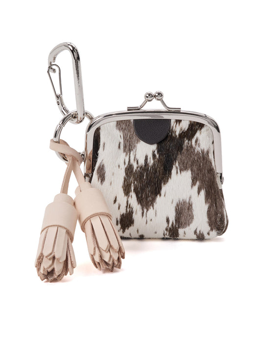 COW LEATHER METAL CLASP KEY CHARM