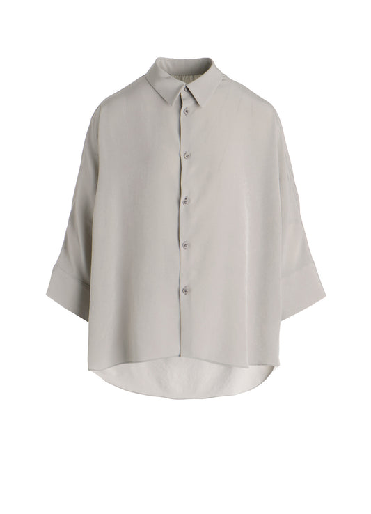TA/PE CREPE DE CHINE HALF SLEEVE CAPE SHIRT