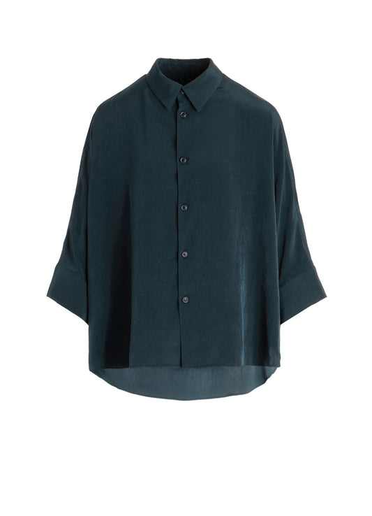 TA/PE CREPE DE CHINE HALF SLEEVE CAPE SHIRT