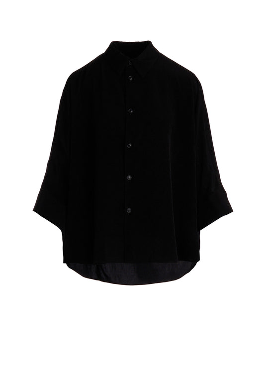 TA/PE CREPE DE CHINE HALF SLEEVE CAPE SHIRT