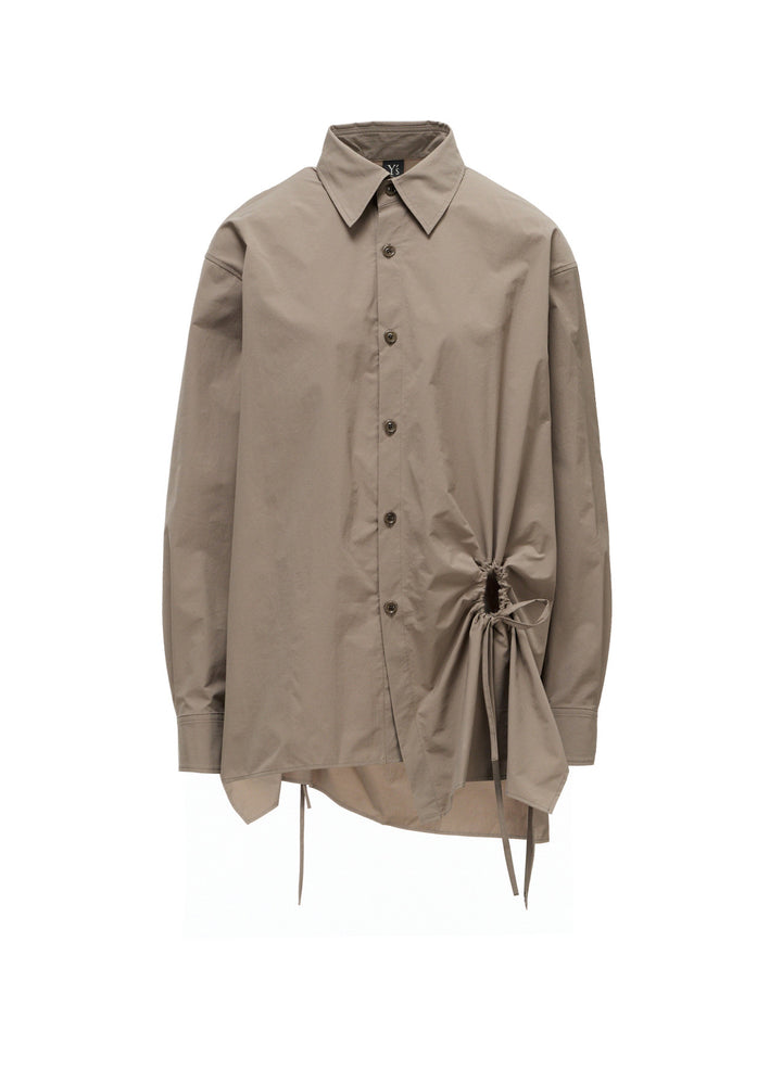 POLYESTER TYPEWRITER CIRCLE GATHER BLOUSE