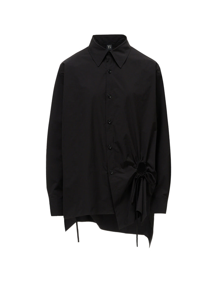POLYESTER TYPEWRITER CIRCLE GATHER BLOUSE