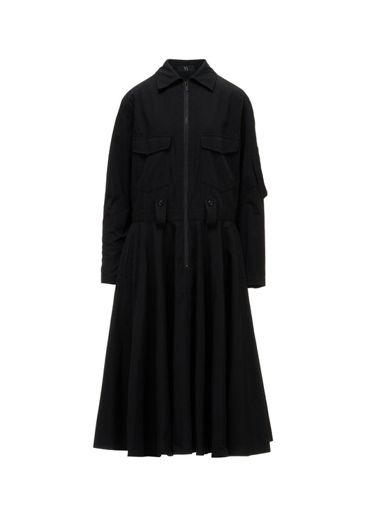 COTTON FLAX FLARE DRESS