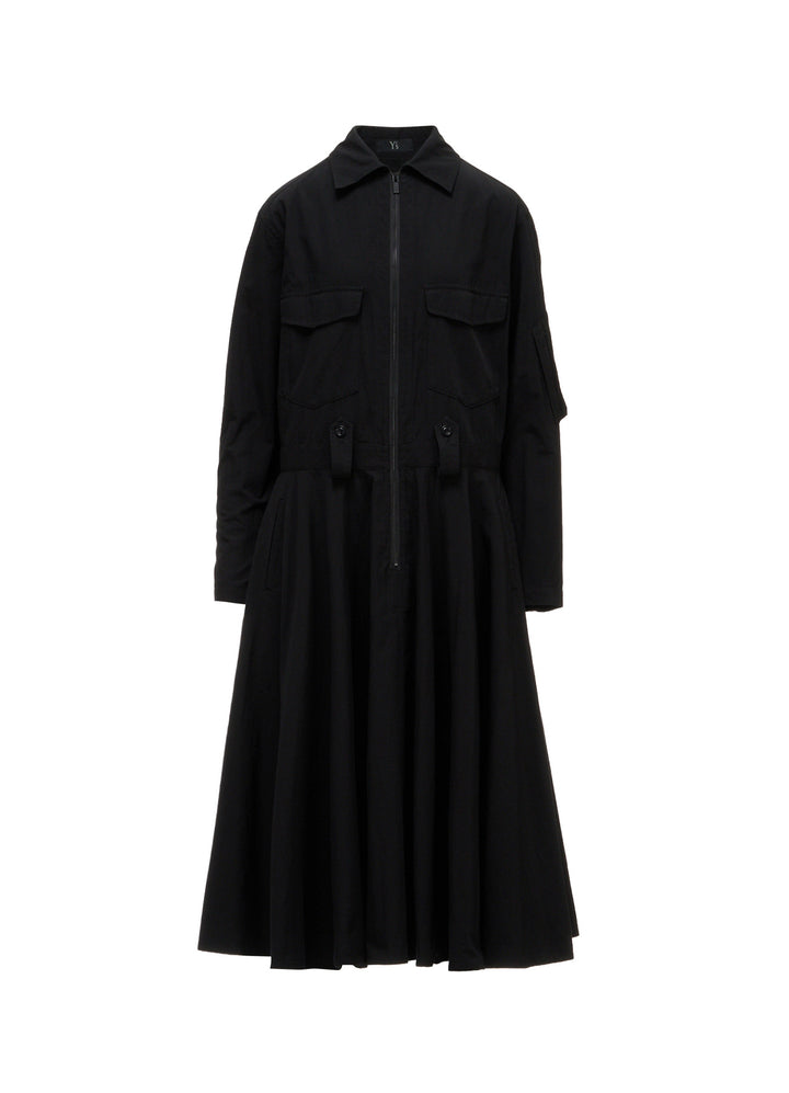 COTTON FLAX FLARE DRESS
