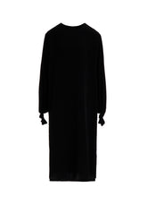 TA/PE CREPE DE CHINE KNOT SLEEVE DRESS