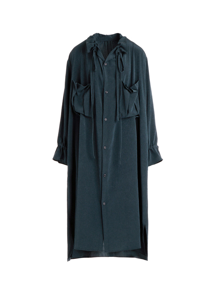 TA/PE CREPE DE CHINE GATHER COLLAR DRESS