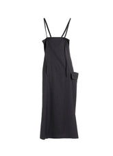 WOOL GABARDINE SIDE FLAP DRESS