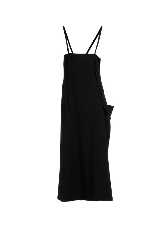WOOL GABARDINE SIDE FLAP DRESS