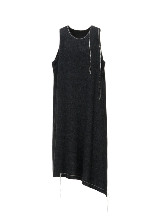 LIGHT SHAGGY BIG STITCH SLEEVELESS DRESS