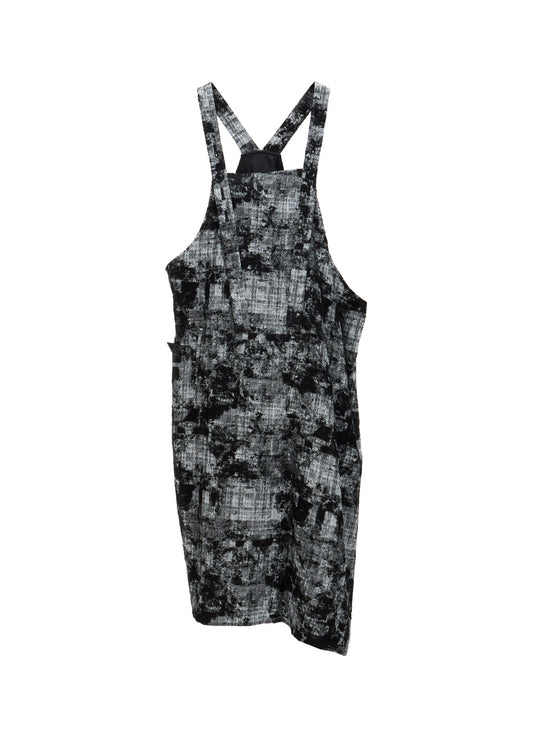 MOHAIR FADED PLAID JACQUARD SHOULDER STRAP DRESS