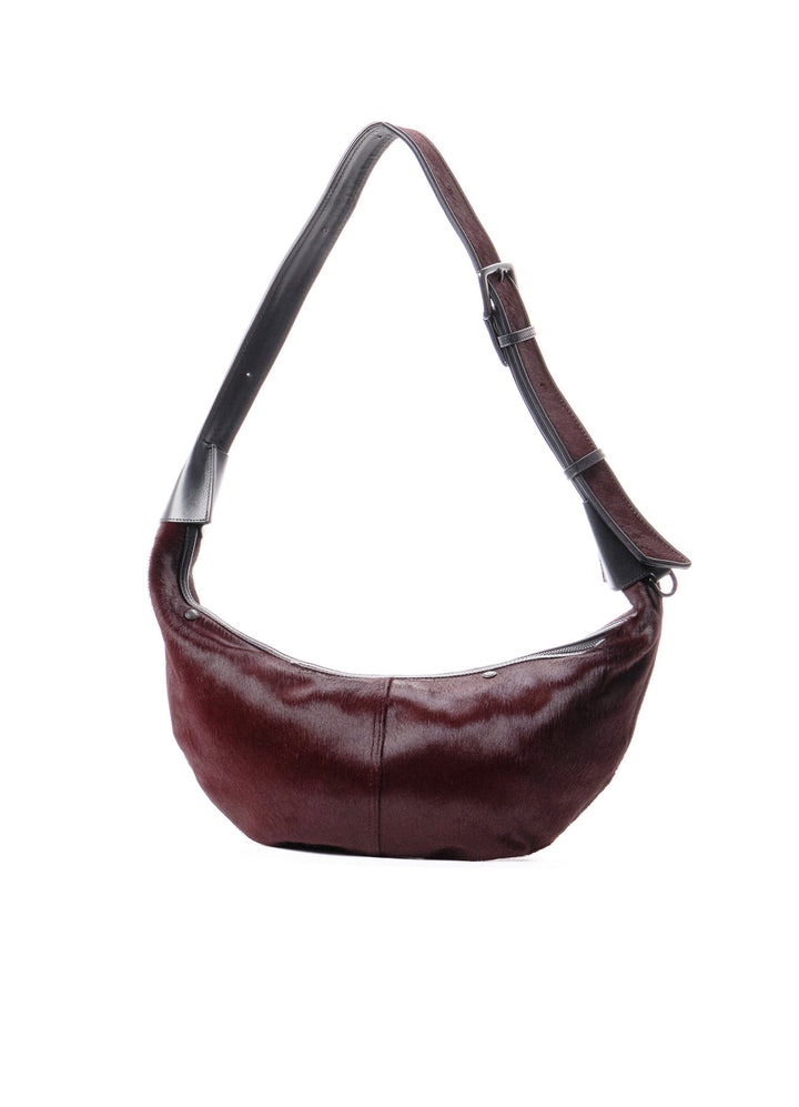 COW LEATHER BANANA SHAPE BAG