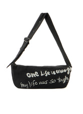"ONE LIFE" COTTON/LINEN GABARDINE BOX SHOULDER BAG