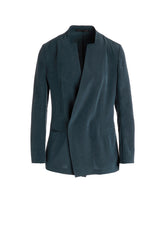TA/PE CREPE DE CHINE STAND COLLAR JACKET